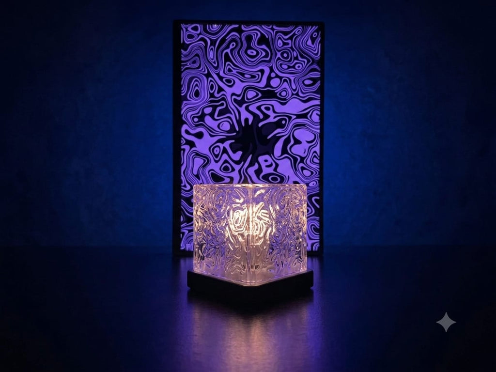 Wave Lamp, Wave Light Cube, Aurora Glow Lamp Crystal Night Light, Romantic Lamp for Room Decor, LED Wave Lights, Room Decor for Kids