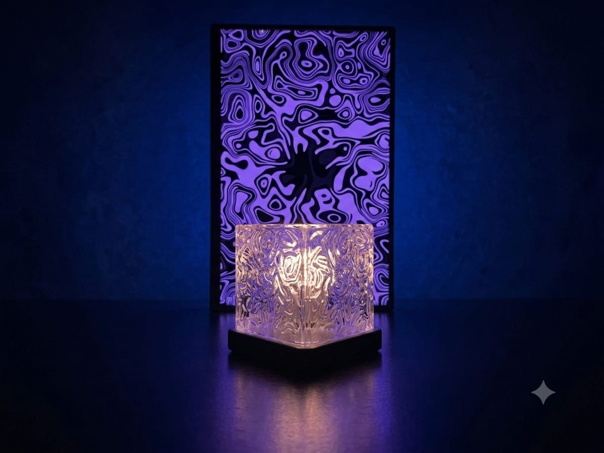Wave Lamp, Wave Light Cube, Aurora Glow Lamp Crystal Night Light, Romantic Lamp for Room Decor, LED Wave Lights, Room Decor for Kids